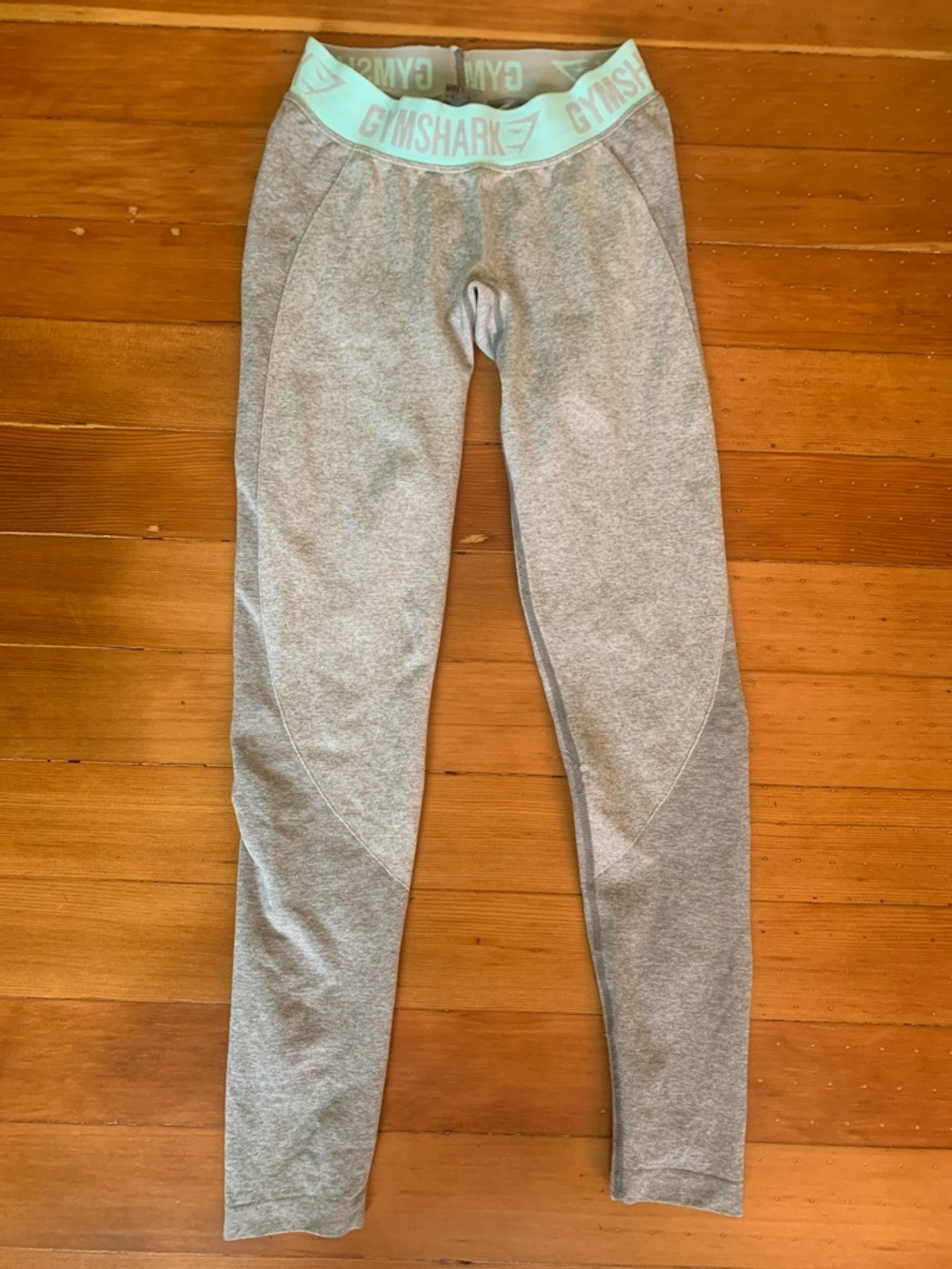 Gymshark Women’s Sz S Gray Leggings with Mint Waistband